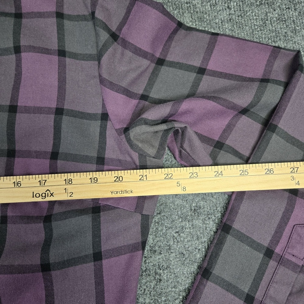 Kuhl Rukus Women's Plaid Flannel Pullover Shirt Size Large Purple Pockets Hiking - Picture 7 of 14